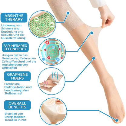 GFOUK™ IONSDETOX Turmalin Akupressur Selbsterwärmende Seidenstrümpfe