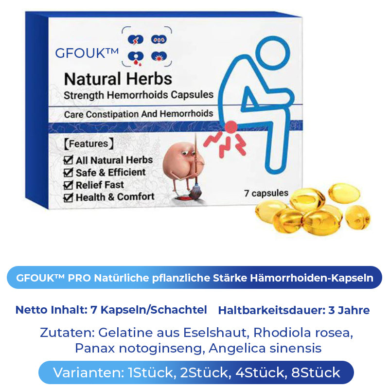 GFOUK™ PRO Natürliche pflanzliche Stärke Hämorrhoiden-Kapseln