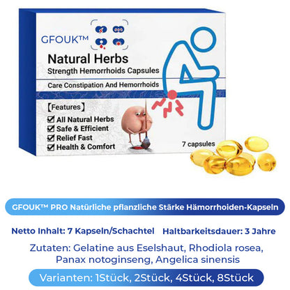 GFOUK™ PRO Natürliche pflanzliche Stärke Hämorrhoiden-Kapseln